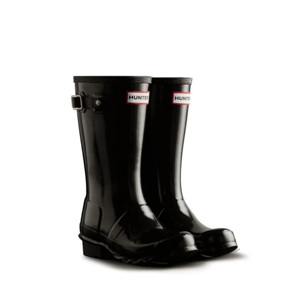 Hunter Black Gloss Rain Boots, 7